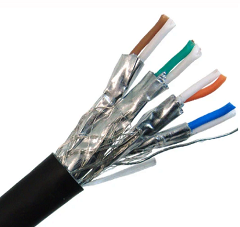 CAT7A hulgi-Ethernet-kaabel, 10G sise- ja välistingimustes varjestatud täisvask S / FTP, 23 AWG 1000 jalga
